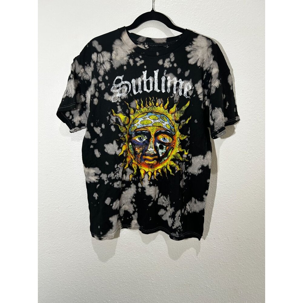 NEW Sublime Spatter Paint Black & White With Sun, Size L